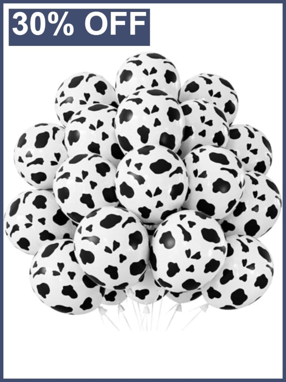 50Pcs 12 Inch Cow Print Latex Balloons Farm Party Decor Set